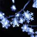 Łańcuch świetlny z płatkami śniegu - zimne światło