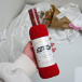 Ręcznik w opakowaniu prezentowym butelka wina  - czerwony