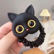 Gumka do włosów z kotem - czarna