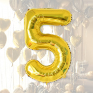 Nadmuchiwane balony cyfry maxi  100 cm złote  - 5