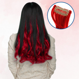 Kolorowe włosy do przedłużania - czerwone