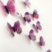 Zestaw świecących motyli na ścianie - fioletowy