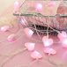 Łańcuch świetlny LED - różowe serce